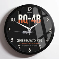 Thumbnail for RQ-4B Global Hawk design on black framed wall clock