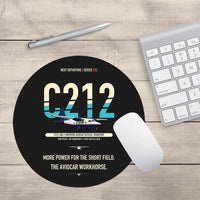 Thumbnail for CASA C-212-200 Aviocar design on black round mouse pad