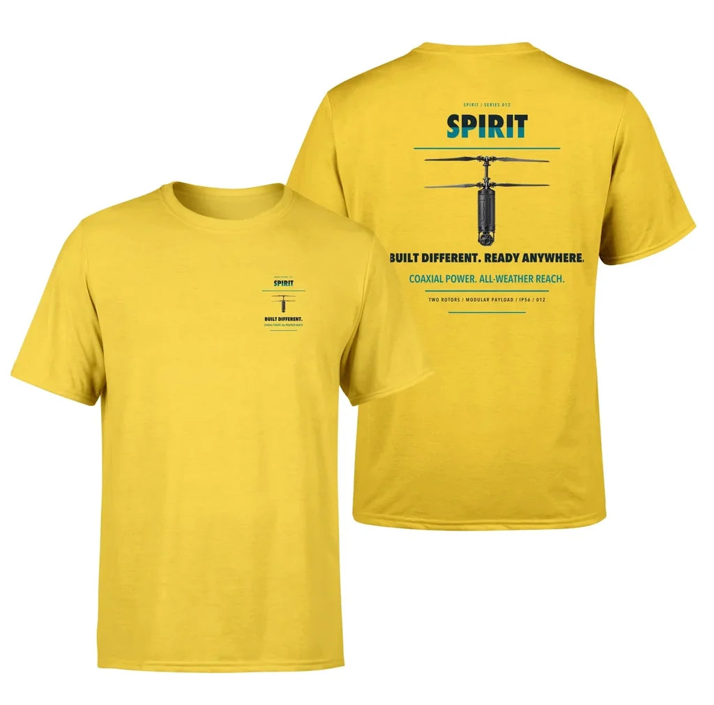 Ascent AeroSystems Spirit design on yellow t shirt