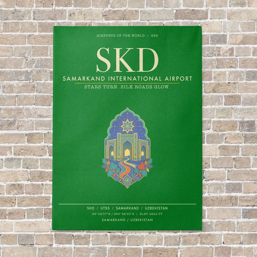 Samarkand International Airport SKD - Canvas Framed - Green