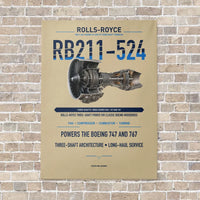 Thumbnail for RB211-524 vertical canvas print - no frame - beige background