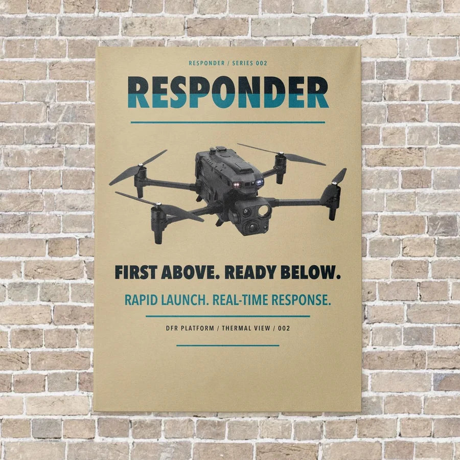 BRINC Responder vertical canvas print - no frame - beige background
