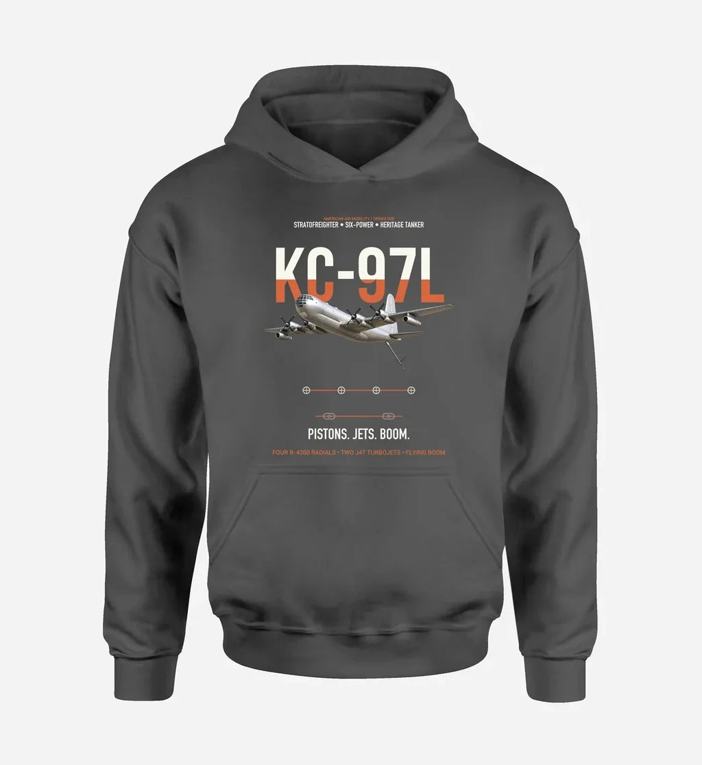 KC-97L STRATOFREIGHTER design on dark gray double-side hoodie, single-side print