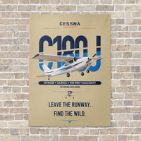 Thumbnail for Cessna 180J Skywagon vertical canvas print - no frame - beige background