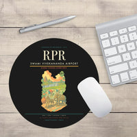 Thumbnail for Swami Vivekananda Airport (RPR) design on black round mouse pad