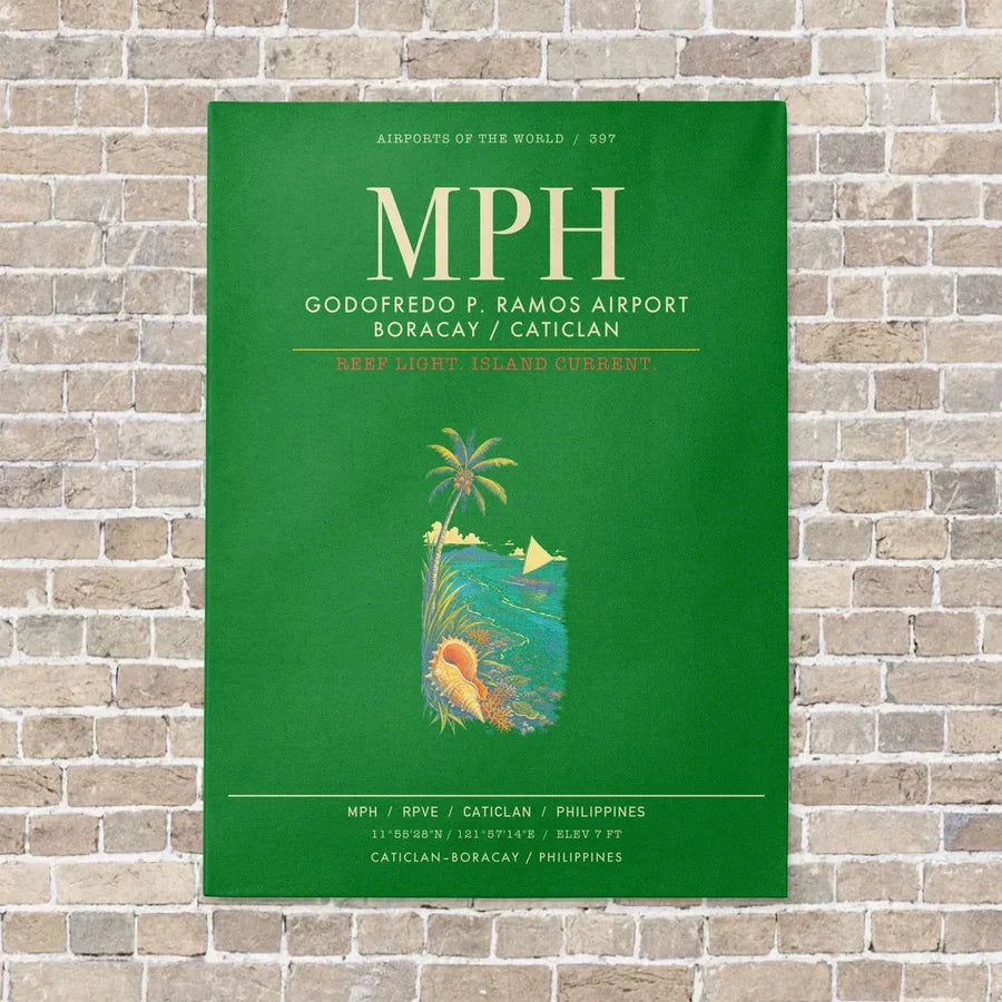 Godofredo P Ramos Airport Boracay Caticlan MPH - Canvas Framed - Green
