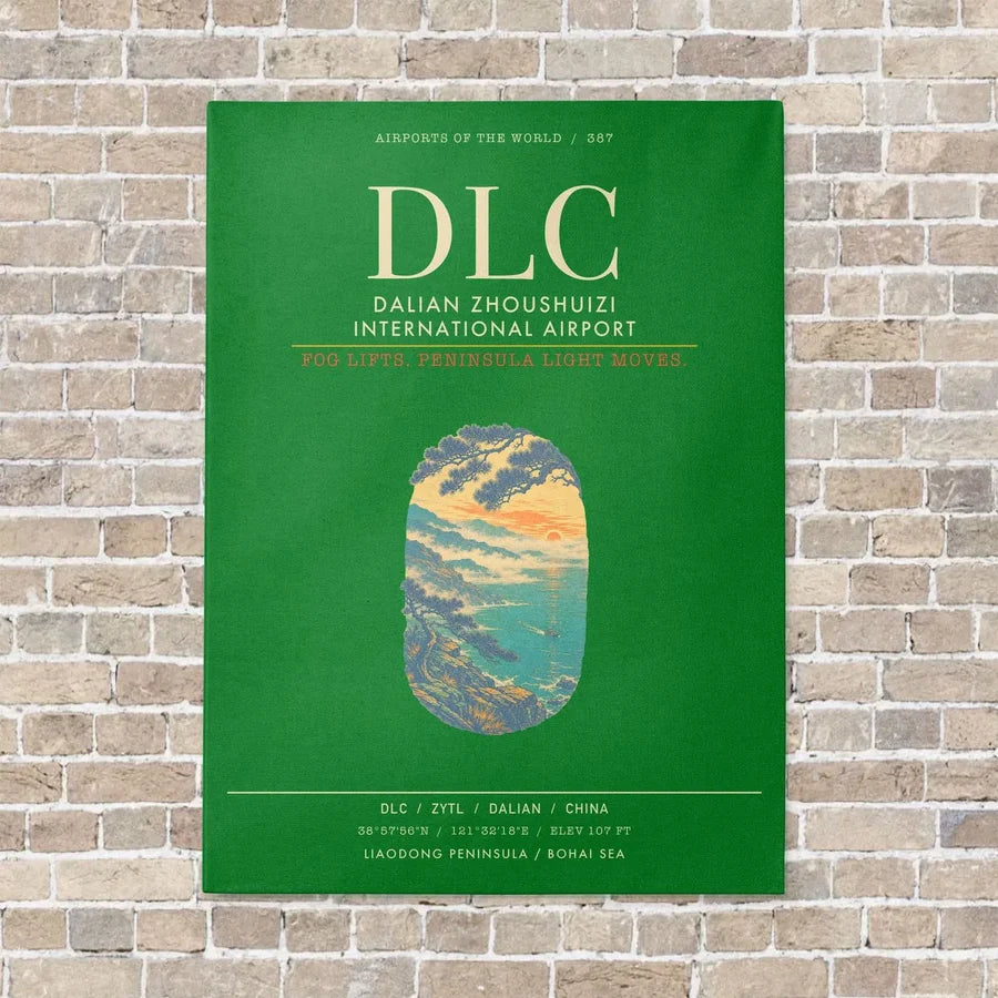 Dalian Zhoushuizi International Airport DLC - Canvas Framed - Green