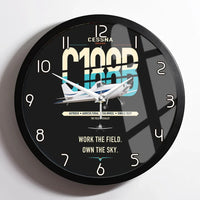 Thumbnail for Cessna A188B AgTruck design on black framed wall clock