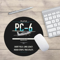 Thumbnail for Pilatus PC-6 Porter design on black round mouse pad