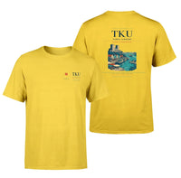 Thumbnail for Turku Airport (TKU) design printed on yellow double-side t-shirt