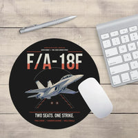 Thumbnail for F-A-18F Super Hornet design on black round mouse pad