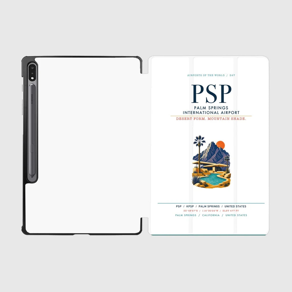 Palm Springs International Airport (PSP) design on white samsung tablet tablet case