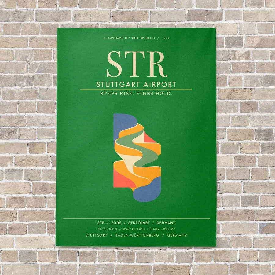 Stuttgart Airport STR - Canvas Framed - Green