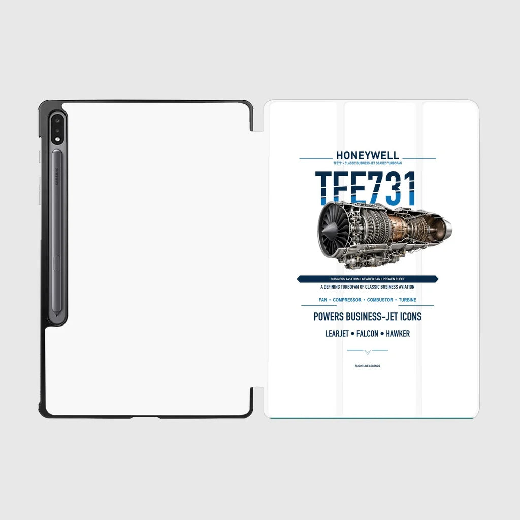 TFE731 design on white samsung tablet tablet case