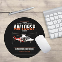Thumbnail for Leonardo AW109SP GrandNew design on black round mouse pad
