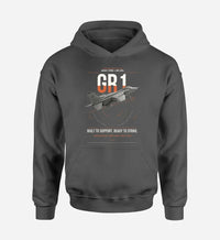 Thumbnail for SEPECAT Jaguar GR1 design on dark gray double-side hoodie, single-side print