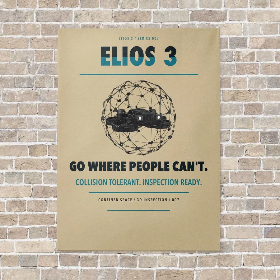 Flyability Elios 3 vertical canvas print - no frame - beige background