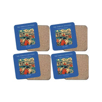 Thumbnail for The Terrace Spotters - Designed Coasters design on blue 4-pieces-set