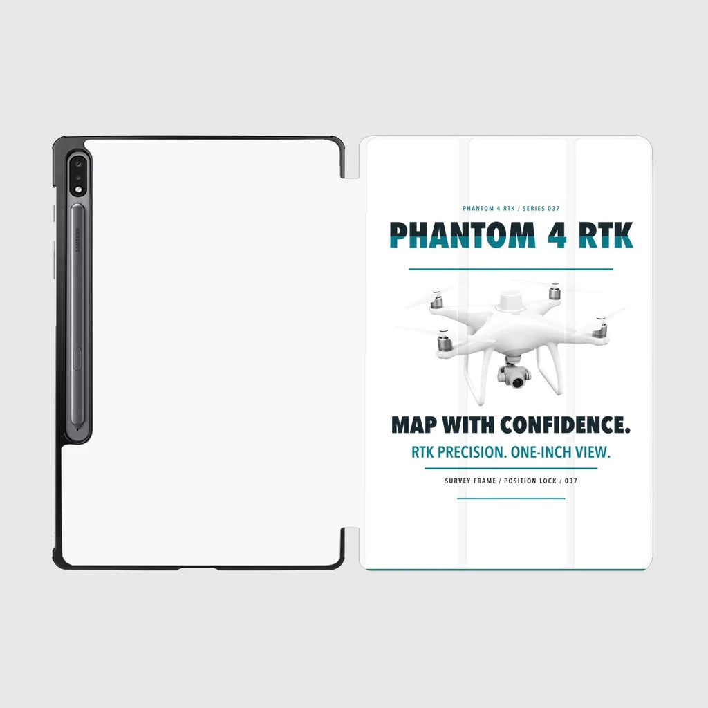 DJI Phantom 4 RTK design on white samsung tablet tablet case