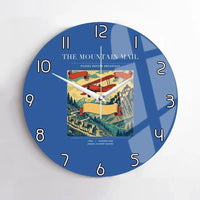 Thumbnail for VINTAGE G4038 - The Mountain Mail - Designed Wall Clocks design on blue no-frame