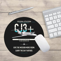 Thumbnail for Cessna Citation CJ3+ design on black round mouse pad