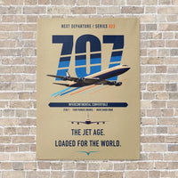 Thumbnail for Boeing 707-320C vertical canvas print - no frame - beige background