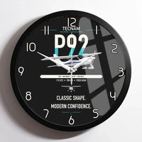 Thumbnail for Tecnam P92 Echo MkII design on black framed wall clock