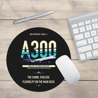 Thumbnail for Airbus A300C4-600 design on black round mouse pad