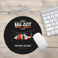 Thumbnail for Sikorsky MH-60T Jayhawk design on black round mouse pad