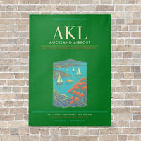 Thumbnail for Auckland Airport AKL - Canvas Framed - Green