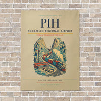 Thumbnail for Pocatello Regional Airport PIH vertical canvas print - no frame - beige background