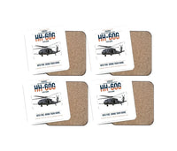 Thumbnail for Sikorsky HH-60G Pave Hawk design on white 4 pieces set coaster