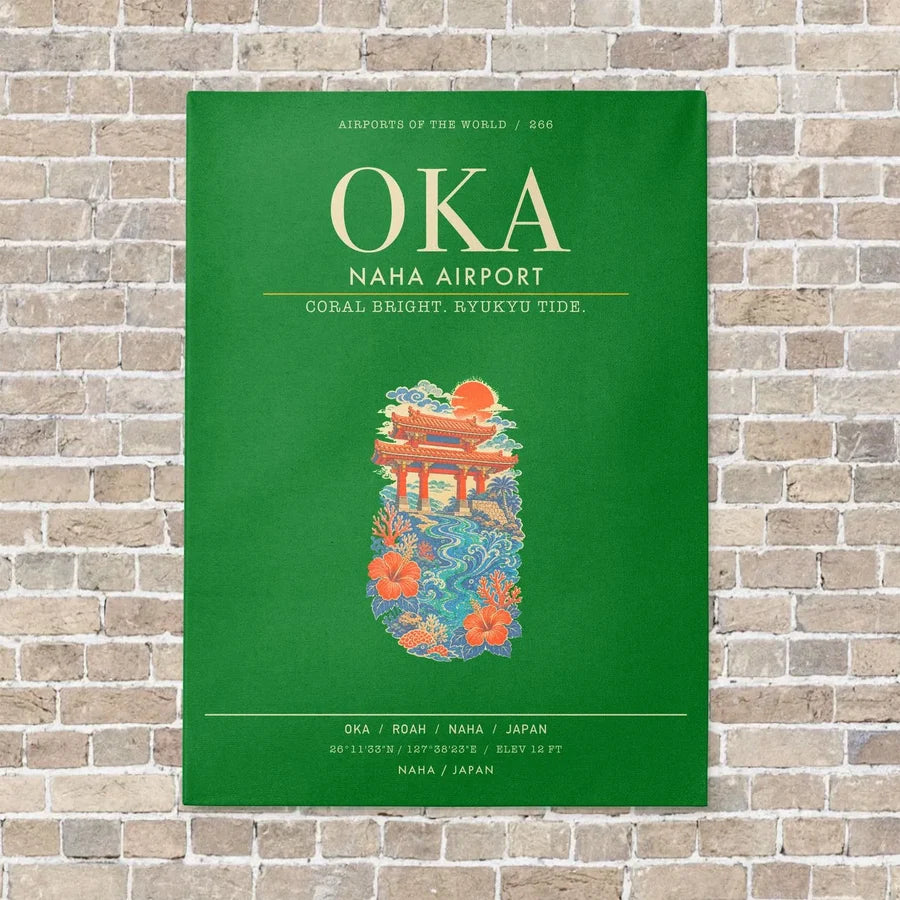 Naha Airport OKA - Canvas Framed - Green