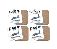Thumbnail for F-5N F Adversary design on white 4 pieces set coaster