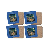 Thumbnail for The First Night Landing - Designed Coasters design on blue 4-pieces-set