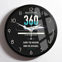 Thumbnail for Beechcraft King Air 360 design on black framed wall clock