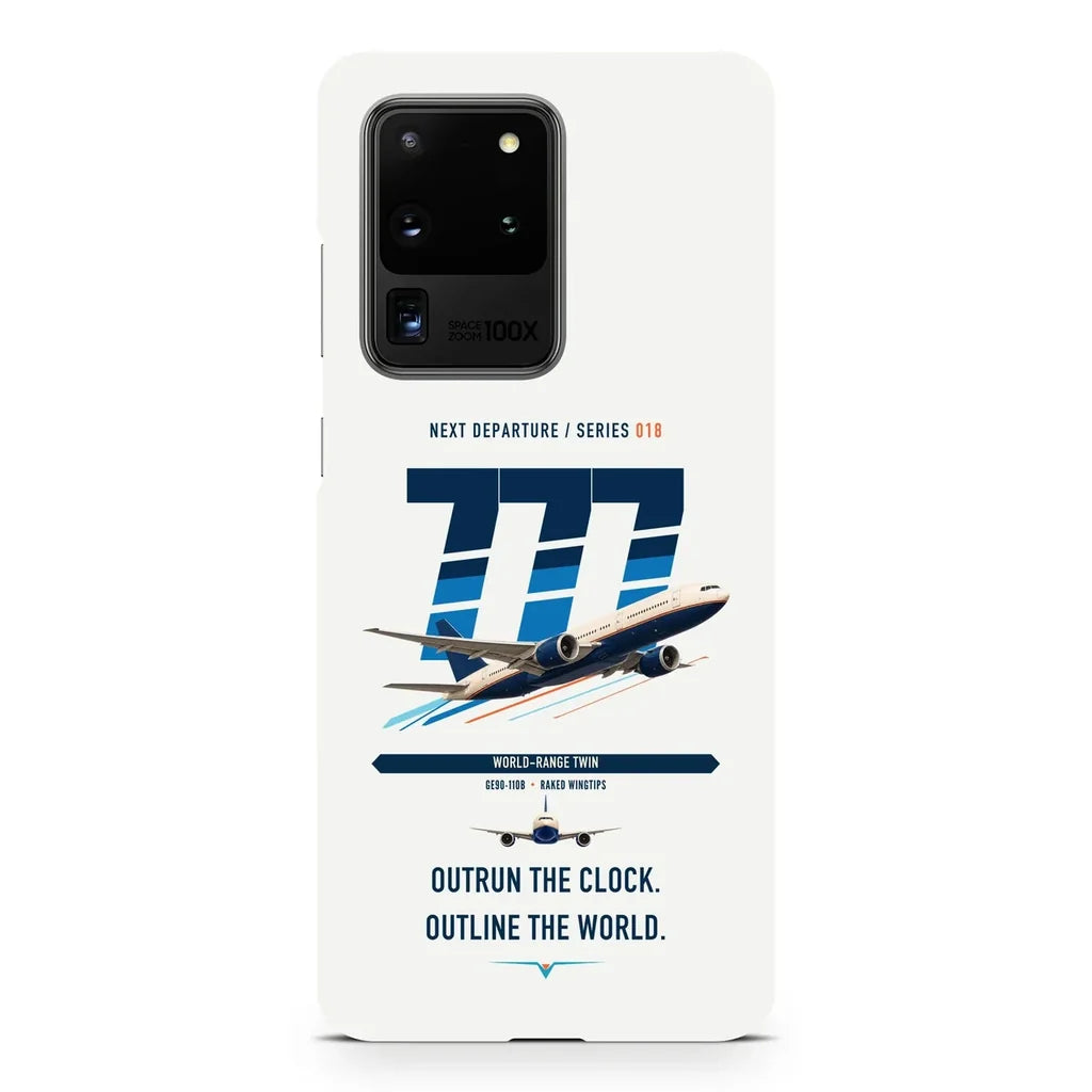 Boeing 777-200LR design on samsung case - white