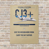 Thumbnail for Cessna Citation CJ3+ vertical canvas print - no frame - beige background