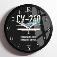 Thumbnail for Convair CV-240 design on black framed wall clock