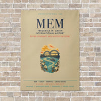 Thumbnail for Frederick W. Smith International Airport Memphis MEM vertical canvas print - no frame - beige background