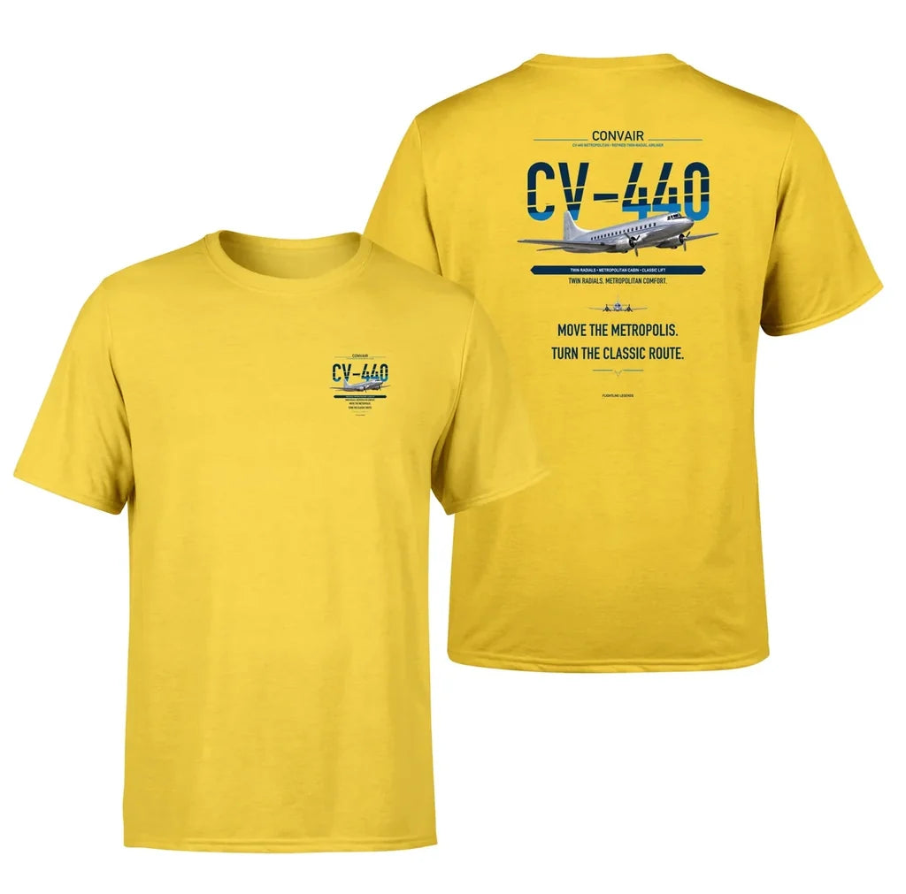 Convair CV-440 Metropolitan design on yellow t shirt