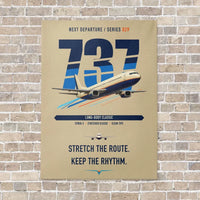 Thumbnail for Boeing 737-400 Classic vertical canvas print - no frame - beige background