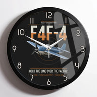 Thumbnail for F4F-4 Wildcat design on black framed wall clock