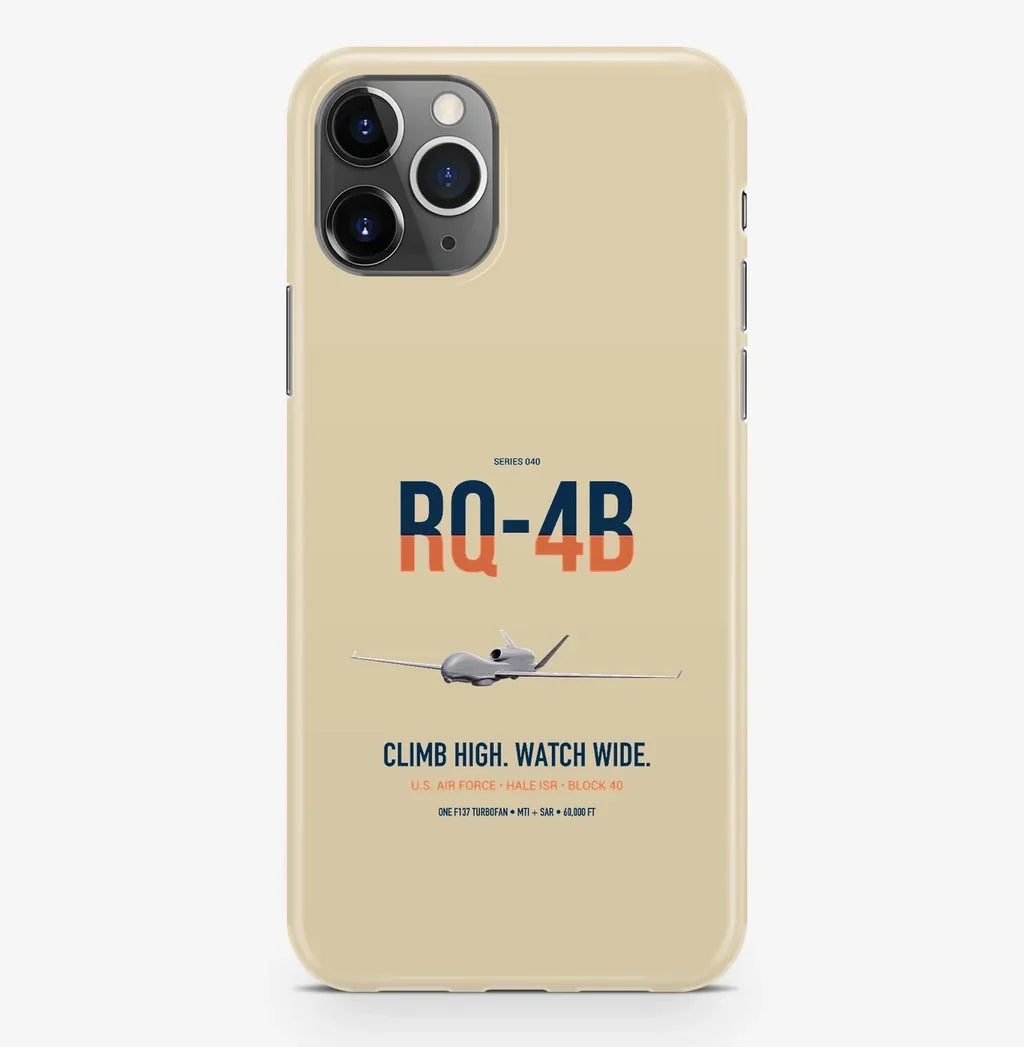 RQ-4B Global Hawk design on beige magsafe iphone case, for iPhone Pro Max