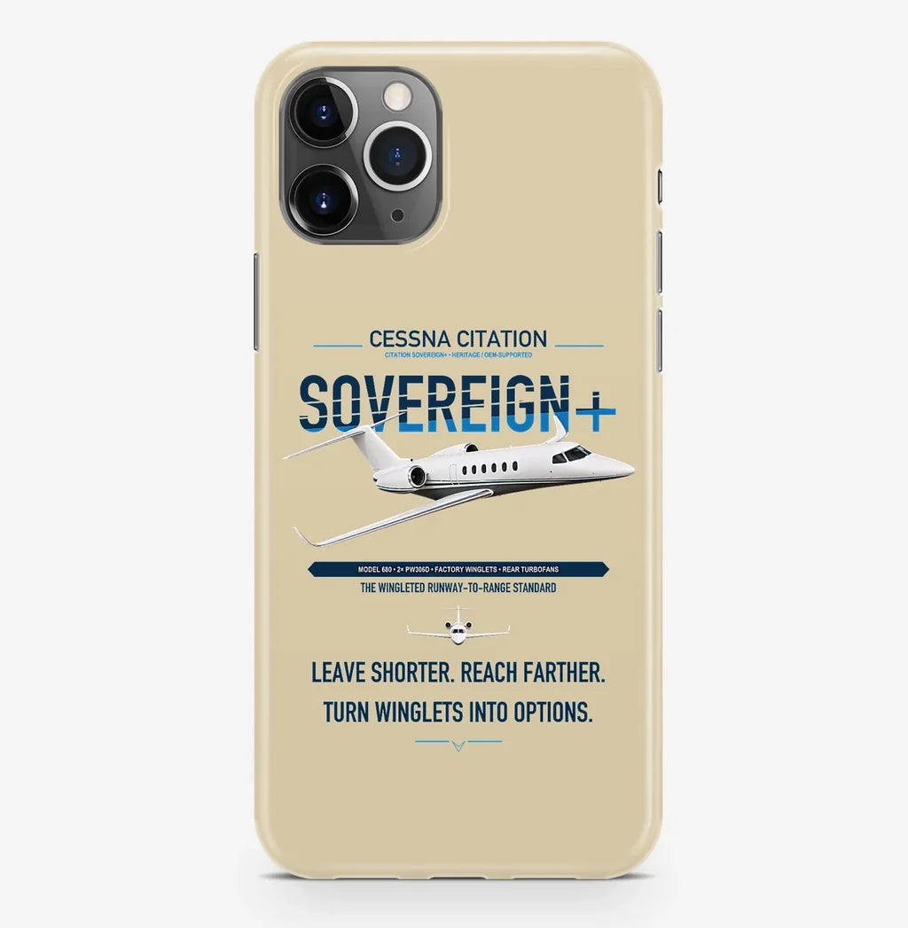 Cessna Citation Sovereign+ design on beige magsafe iphone case, for iPhone Pro Max