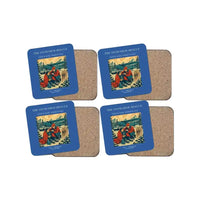Thumbnail for The Snowshoe Rescue - Designed Coasters design on blue 4-pieces-set