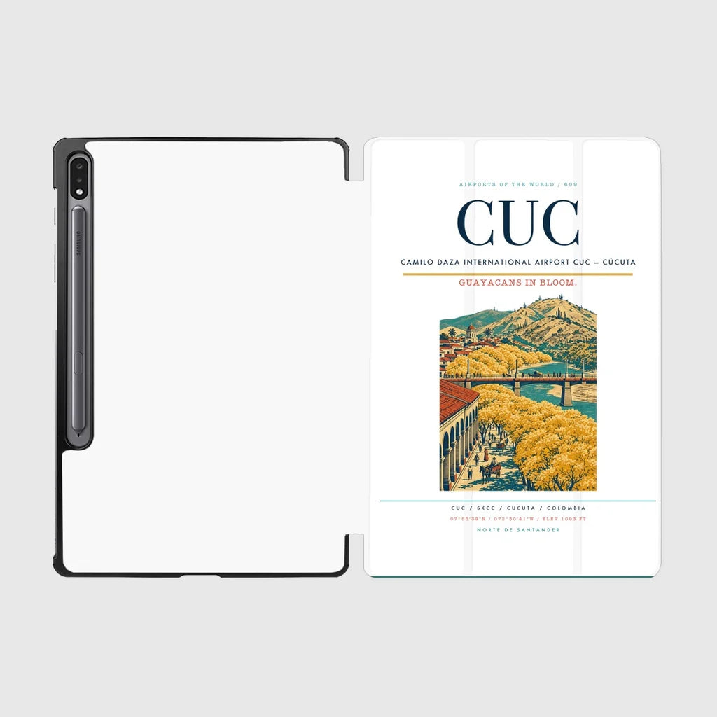 Camilo Daza International Airport (CUC) design on white samsung tablet tablet case