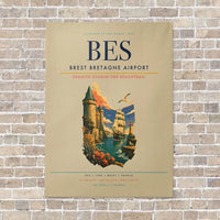 Thumbnail for Brest Bretagne Airport BES - Canvas No Frame - Beige