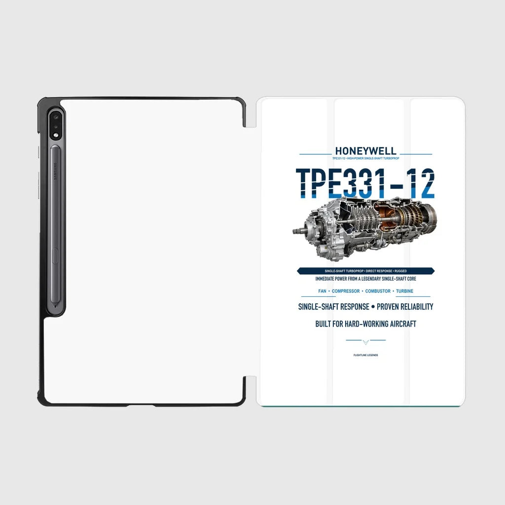 TPE331-12 design on white samsung tablet tablet case