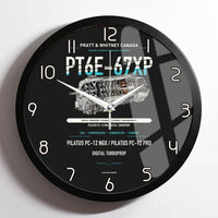 Thumbnail for PT6E-67XP design on black framed wall clock